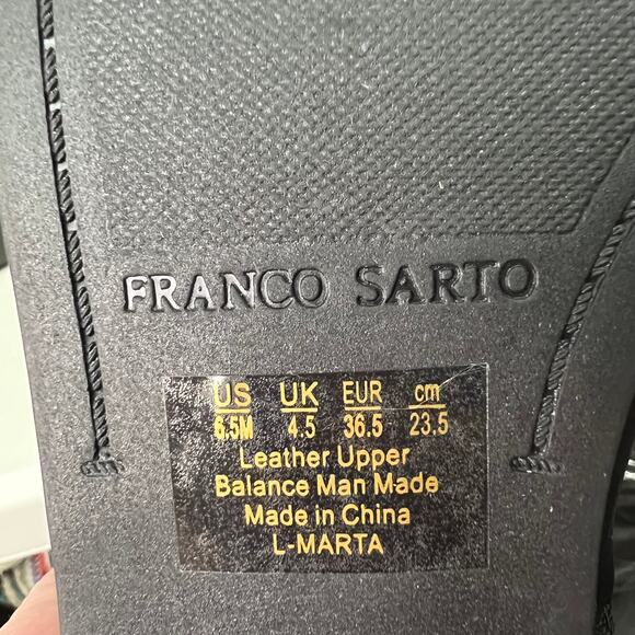 FRANCO SARTO “Marta” Black Leather & Suede Ankle Boots 6.5. NWOT Moto Equestrian - Picture 9 of 10